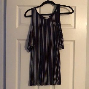 Max studio XS navy and white striped shirt